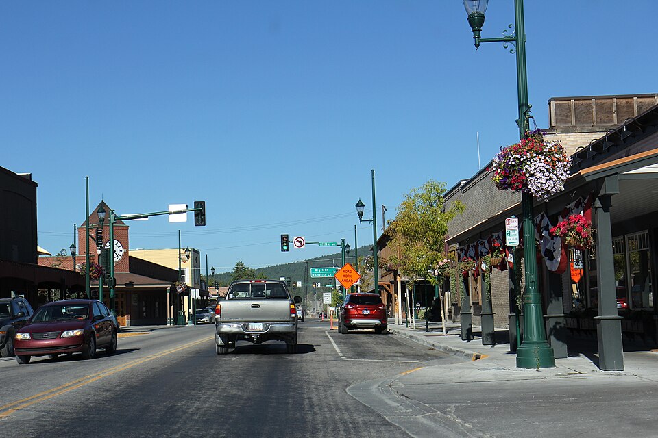 Downtown Whitefish along U.S. Route 93 in Montana