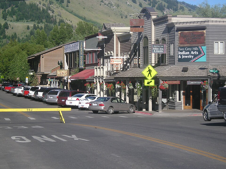 Street near the town square in Jackson, Wyoming