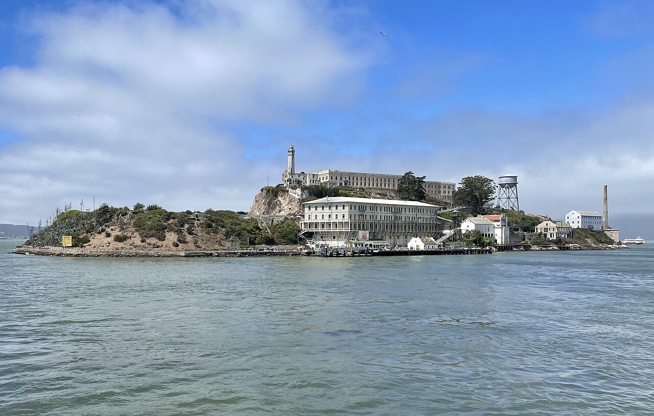 Alcatraz Island and its former prison in San Francisco Bay